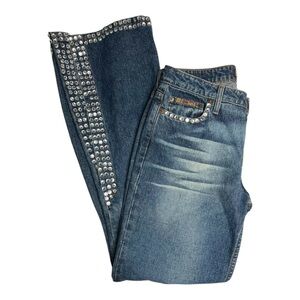 L.e.i. Y2K Vintage Studded Flared Jeans Sz 9